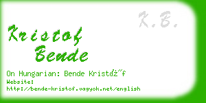 kristof bende business card